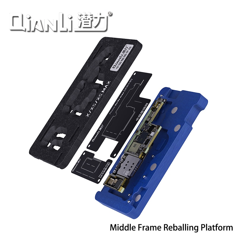 QianLi â pochoir de reballage pour iPhone X XS MAX 11 12 12mini Pro, support de carte mÃ¨re BGA, cadre central