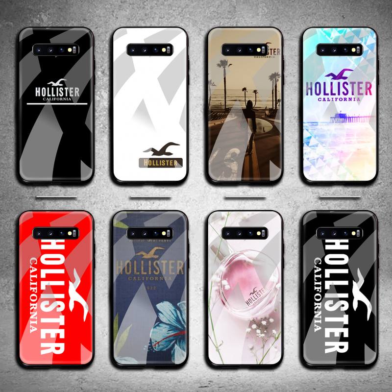 Coque HOLLISTER en verre trempÃ© pour Samsung, compatible modÃ¨les S20 Plus, S7, S8, S9, S10 Plus, Note 8, 9, 10 Plus, Ã©conomique
