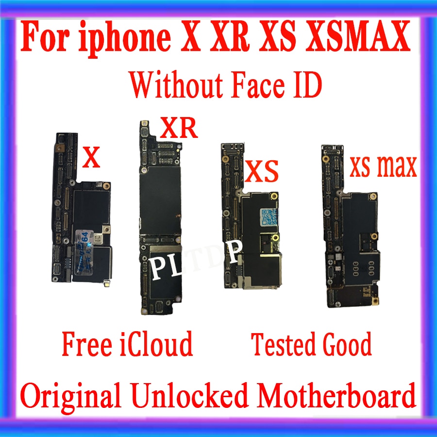 Original pour iPhone X XS XR XS MAX carte mÃ¨re sans identification faciale, gratuit iCloud pour iPhone XR carte mÃ¨re avec puces carte mÃ¨re